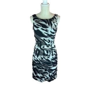 Ann Taylor Womens Animal Print Round‎ Neck Sleeveless Knee Length Dress Size 12